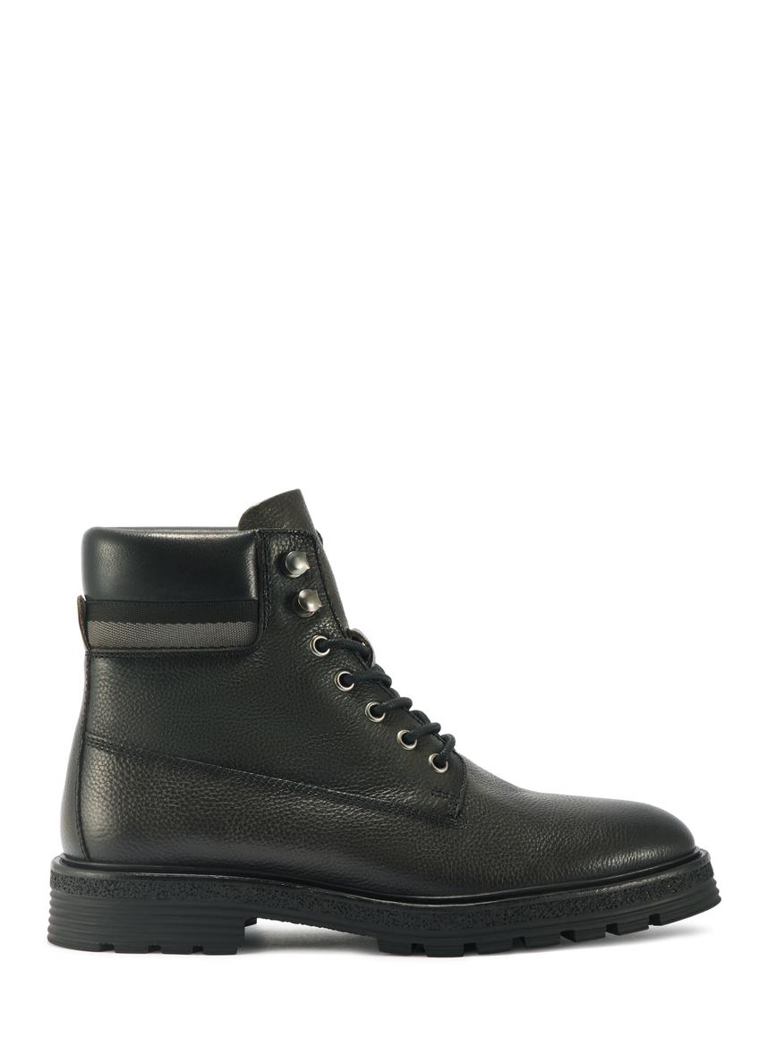 Black leather men's ankle boots BUTYM-0504-99(Z25)
