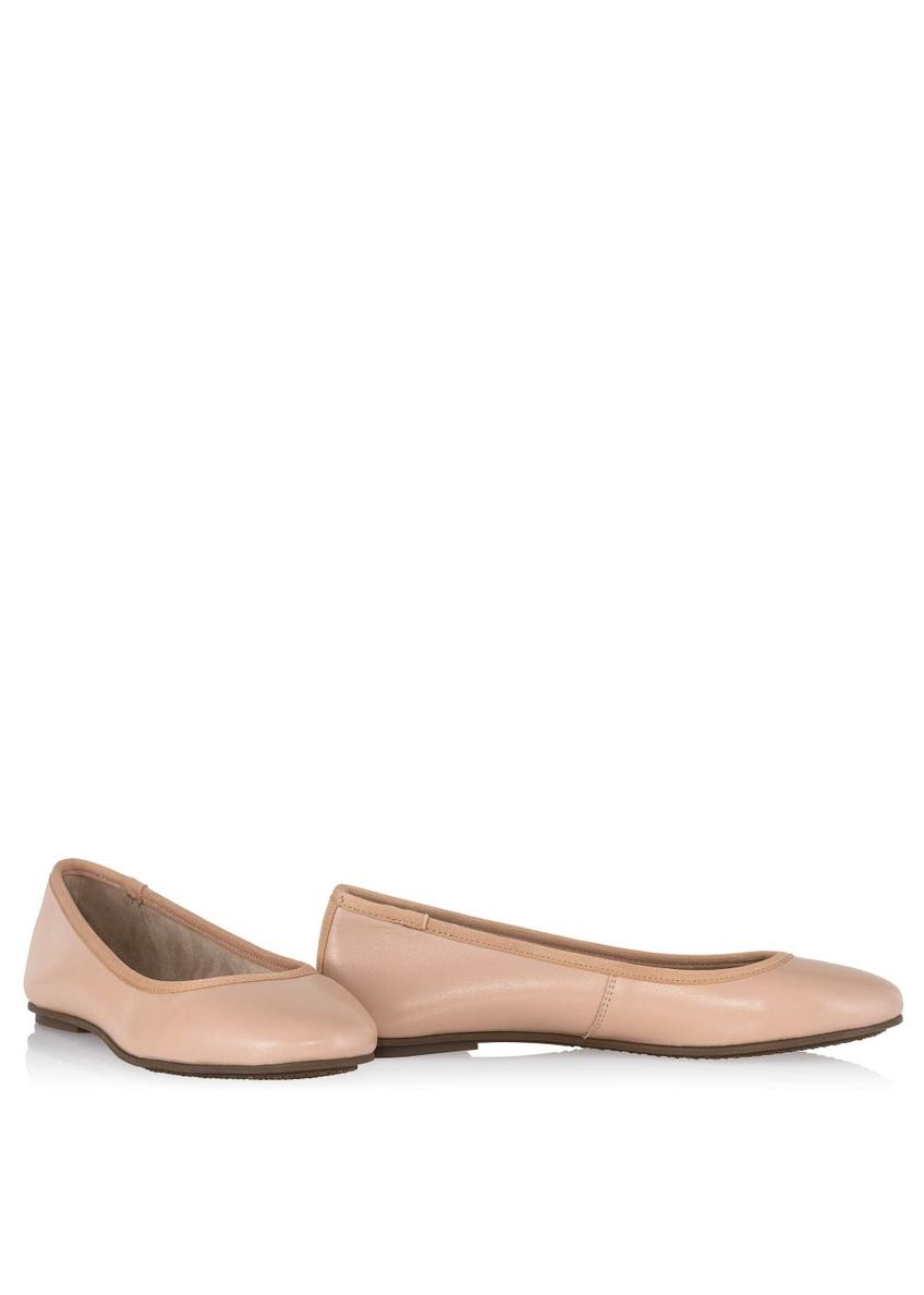 Beige leather ballerinas for women BUTYD-0713A-81(W23)