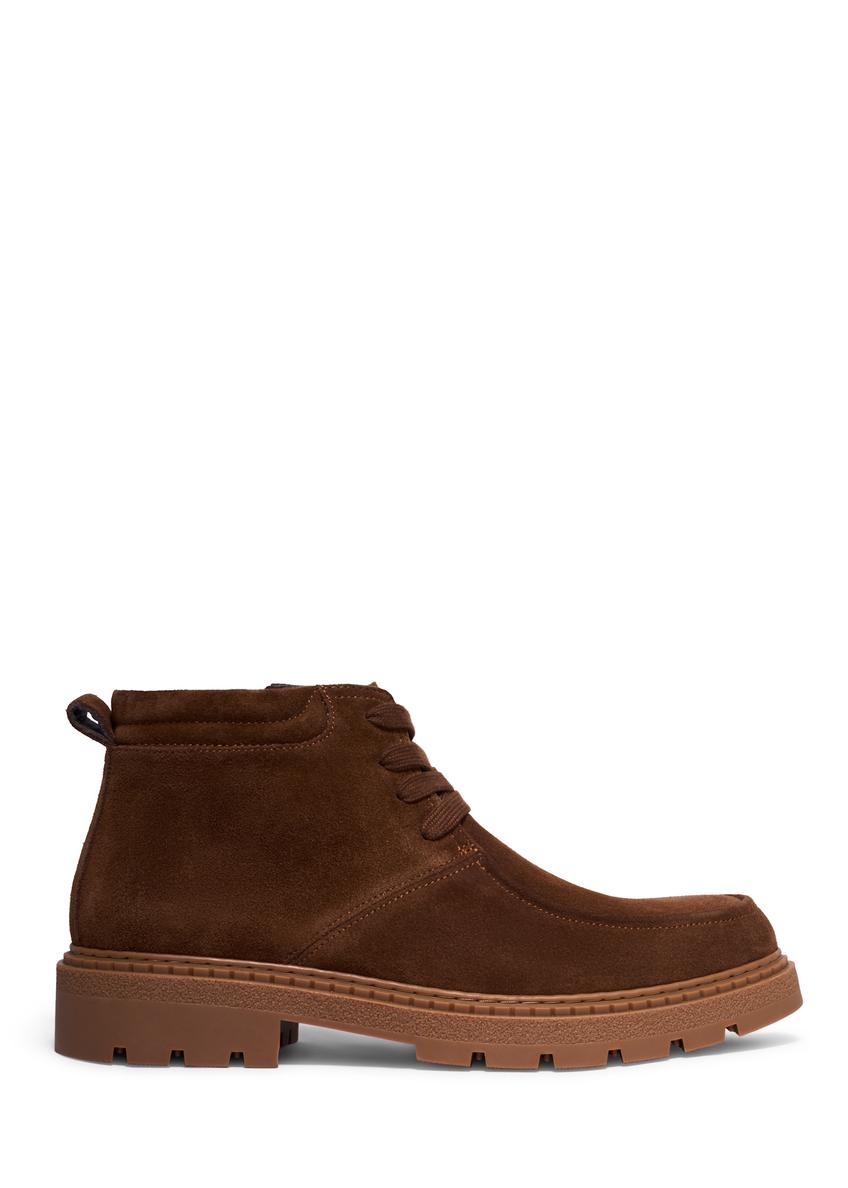 Light brown suede men's ankle boots BUTYM-0561-1G(Z26), side product view on white background.