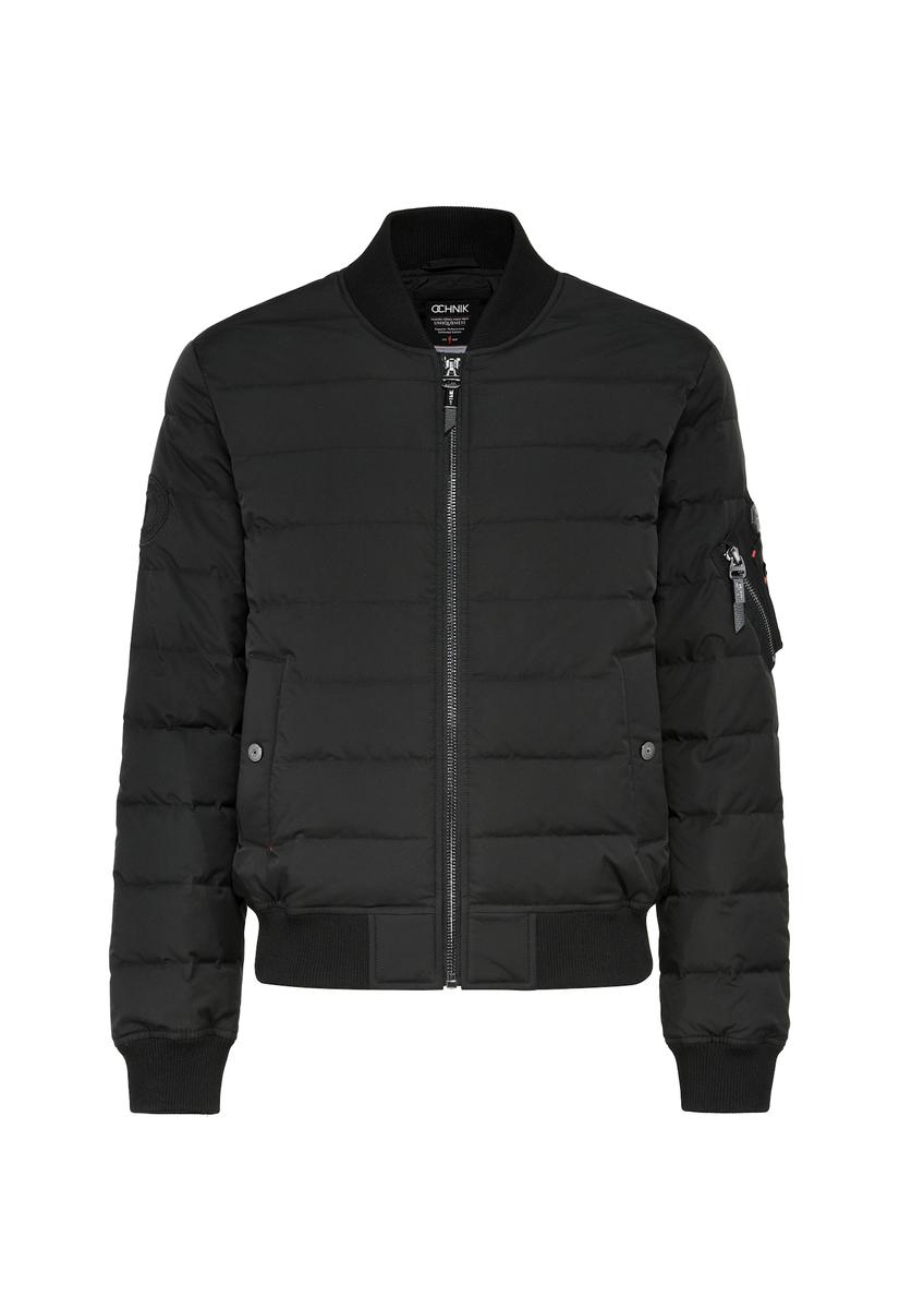 Black insulated men's bomber jacket KURMT-0362-99(Z25)