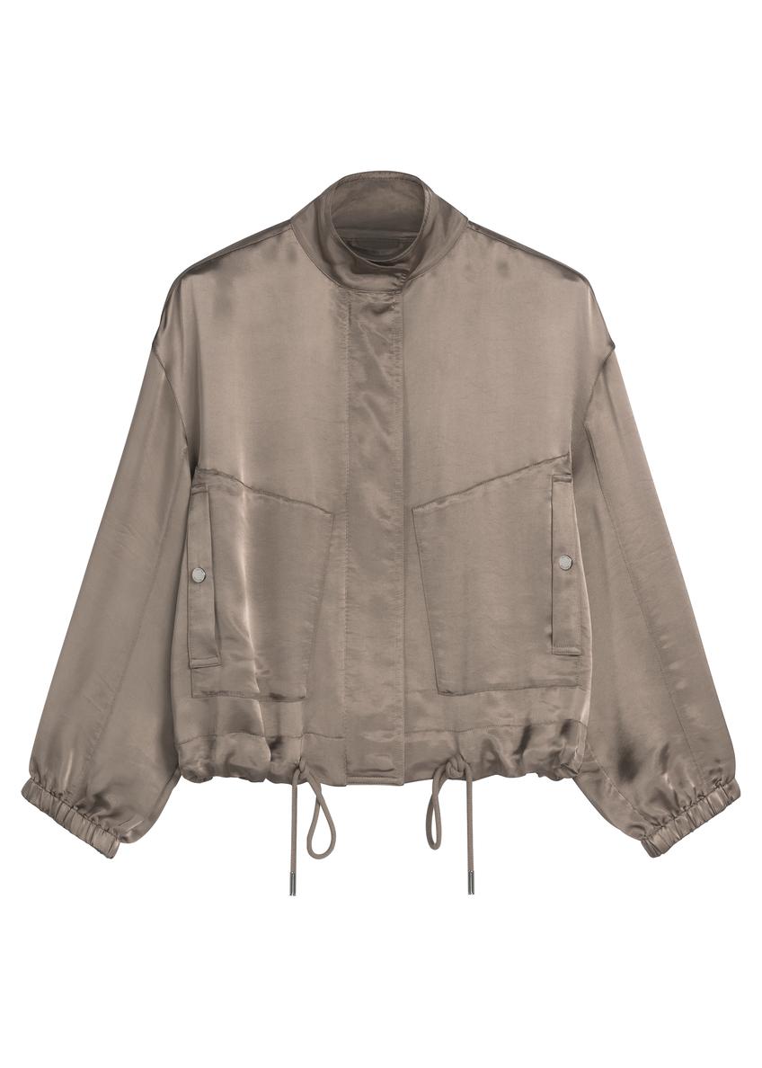 Light beige women's bomber jacket KURDT-0627-1K(W26)