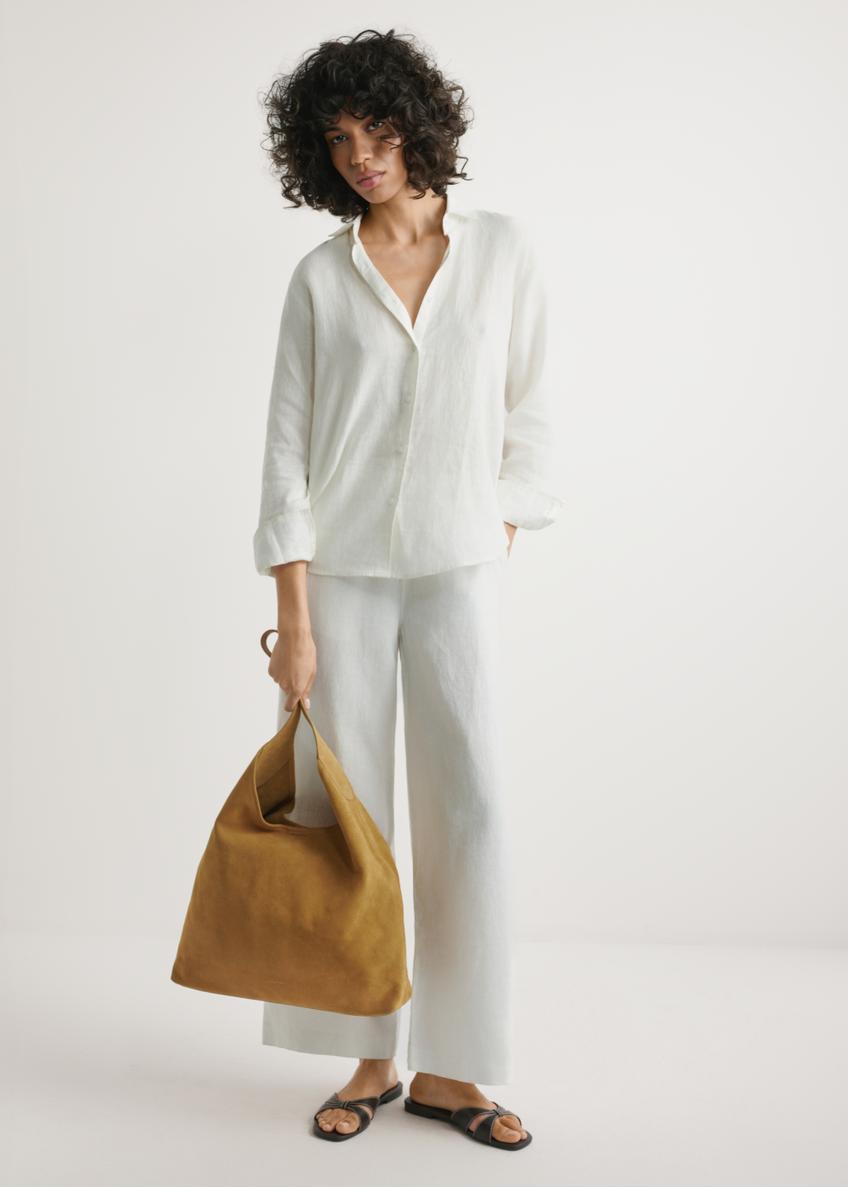 Yellow leather shopper bag TORES-1307-2C(W26)