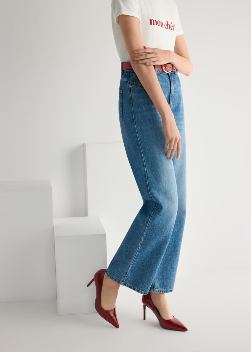 Red leather women's high heels BUTYD-1131A-4B(W26)