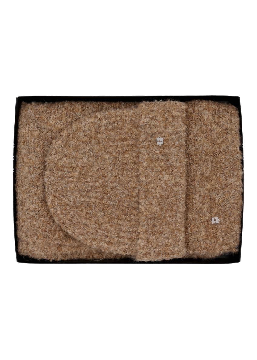 Brown wool hat and scarf set ZESTD-0013-1G(Z26)