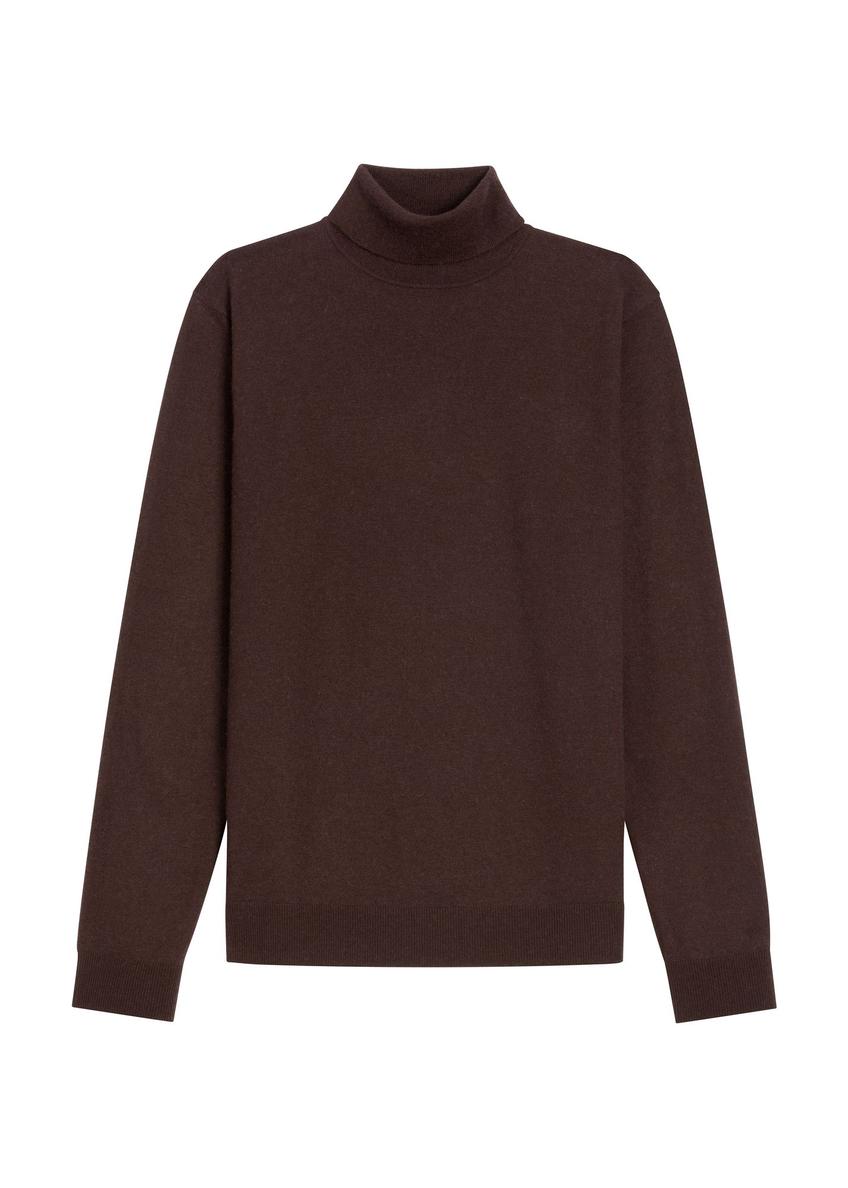 Men's wool turtleneck in dark brown SWEMT-0198-1I(Z26)
