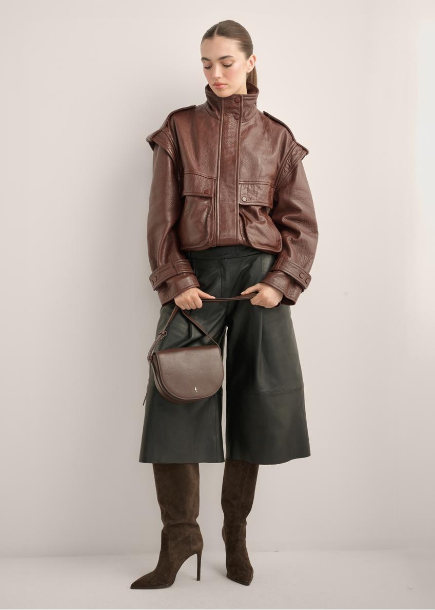 Women's brown leather messenger bag TORES-1352-1H(Z26)