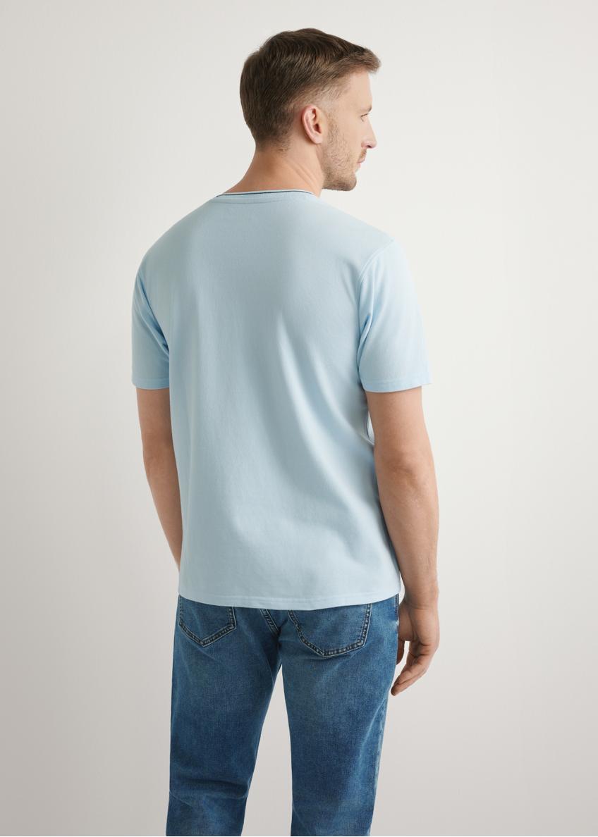 Light blue men's cotton T-shirt TSHMT-0150-7A(W26)