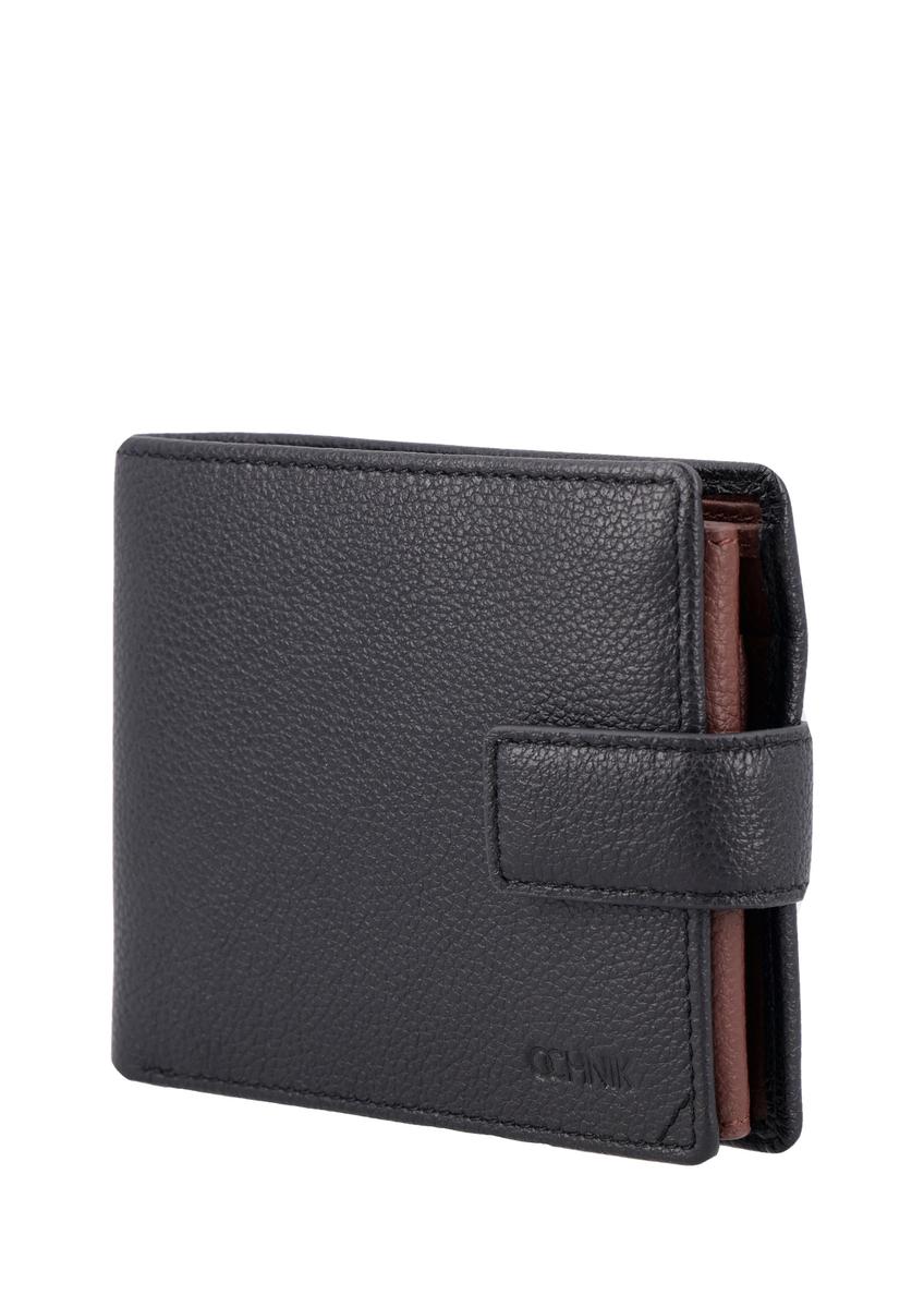 Black leather men's wallet PORMS-0719-99(Z26)