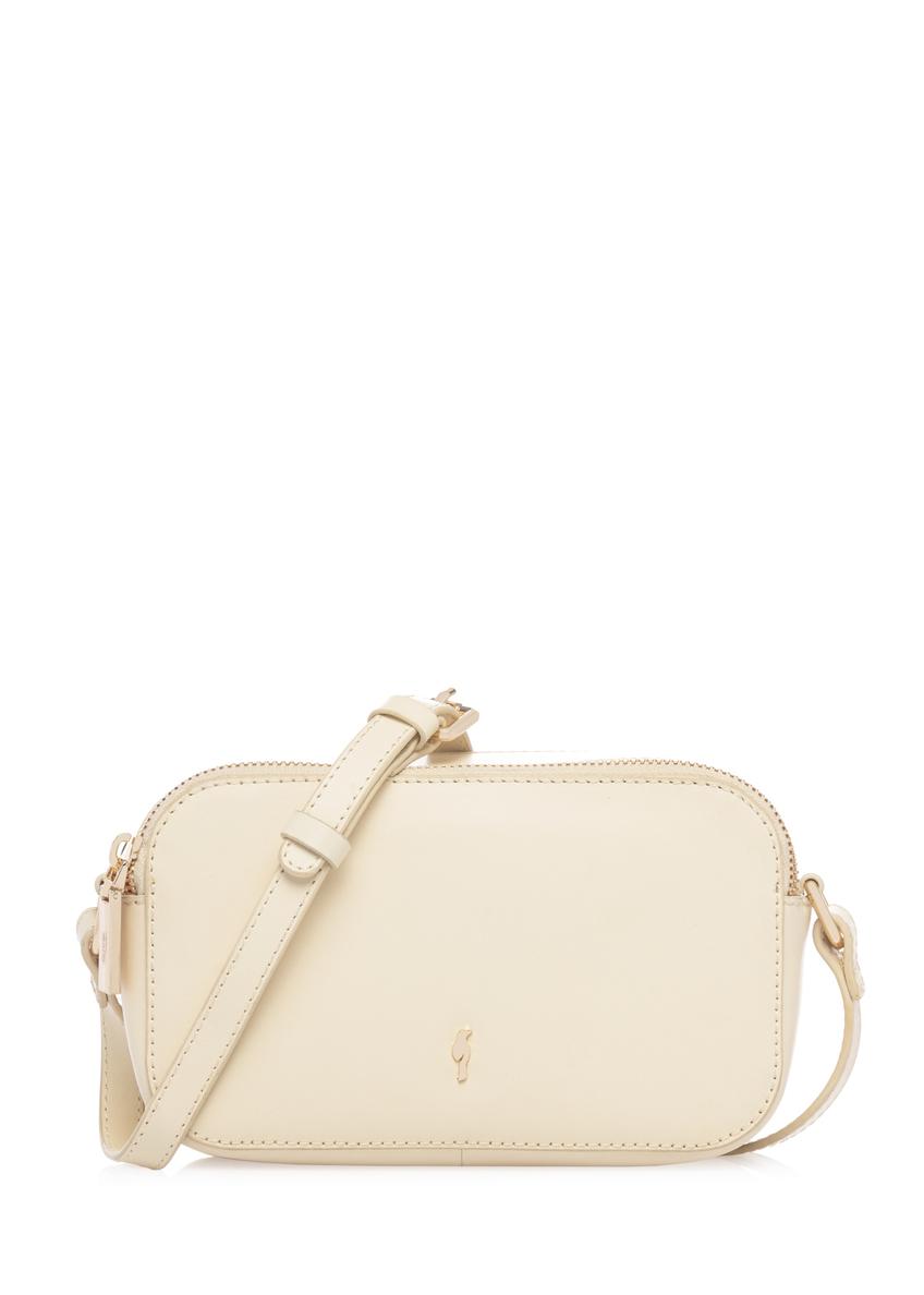 Leather light yellow women's handbag TORES-1289-2A(W26), front product view on white background.