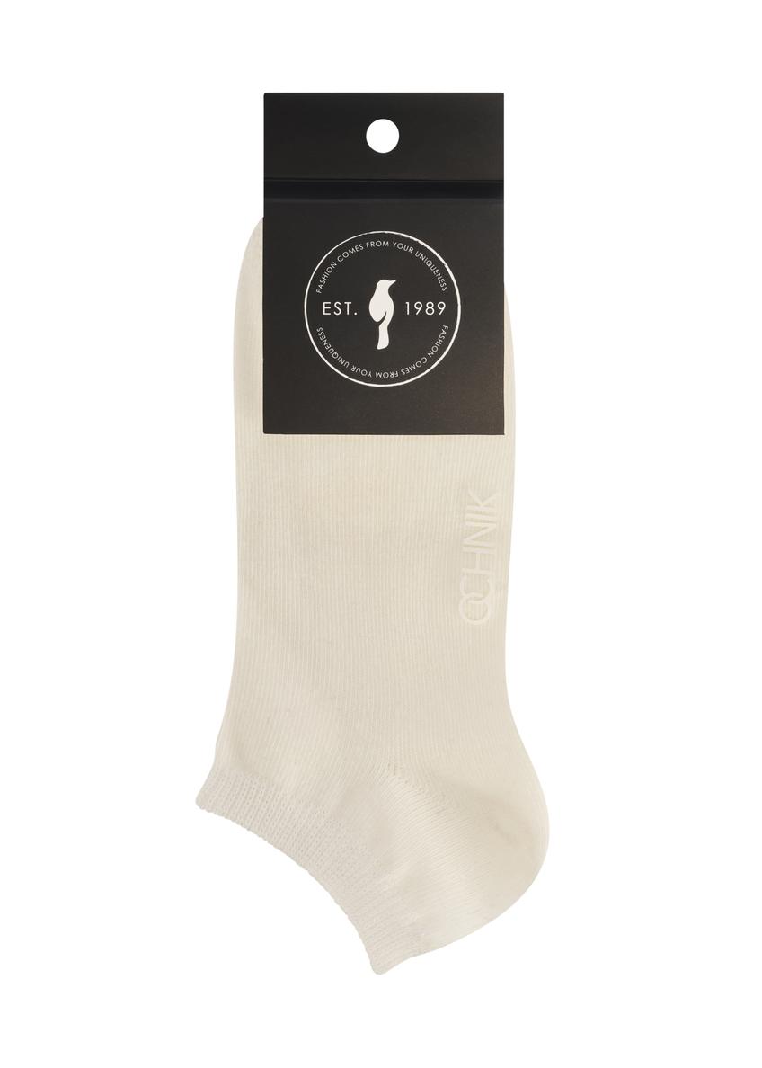 Women's short cream socks SKADT-0053B-0B(W26)
