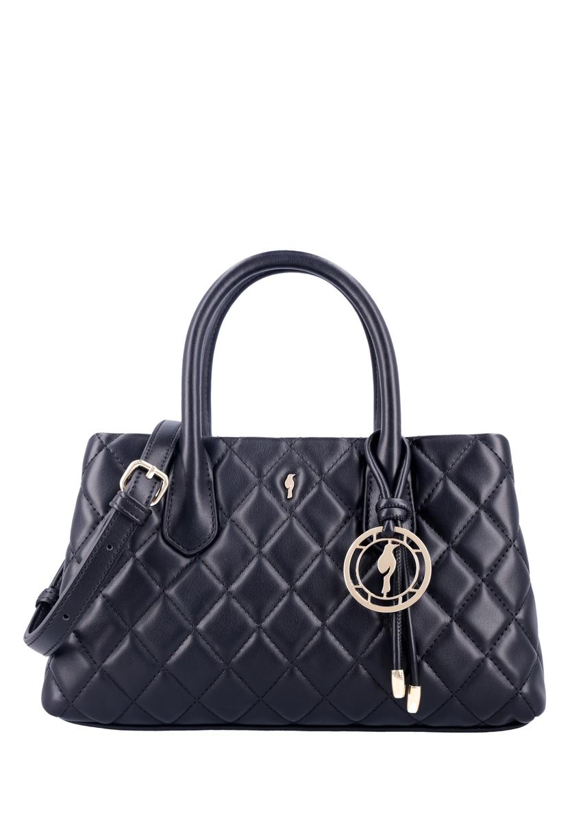Quilted black women's handbag TOREC-1312-99(Z26), front product view on white background.