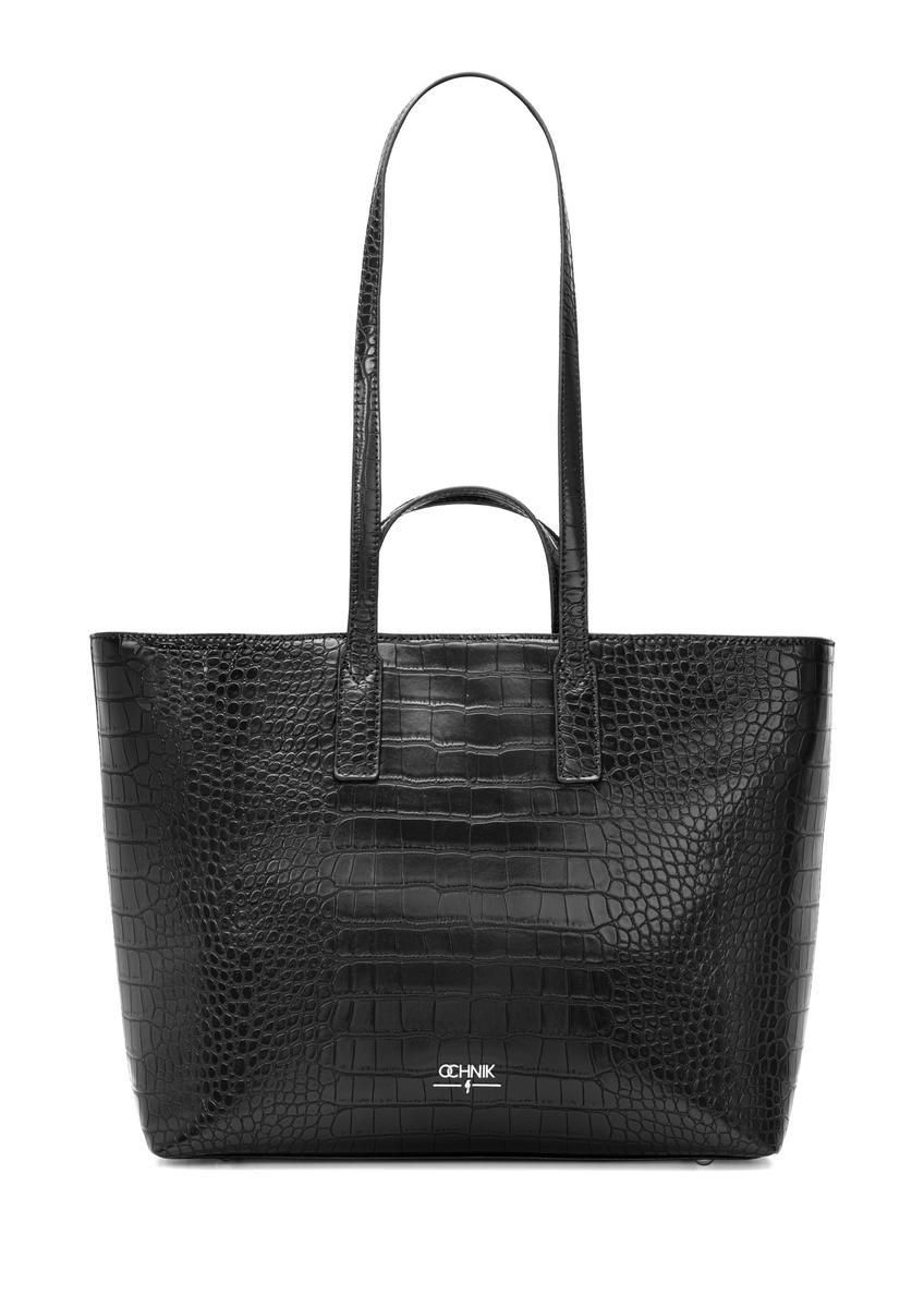 Black women's shopper handbag TOREC-1204-9G(W26), front product view on white background.