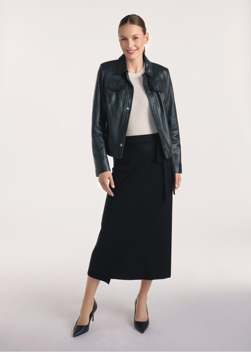 Black women's leather jacket KURDS-0548-2874(Z25)