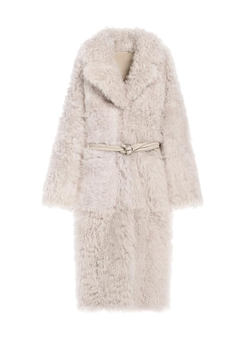 Cream double-sided women's sheepskin coat KOZDS-0091-1394(Z25)