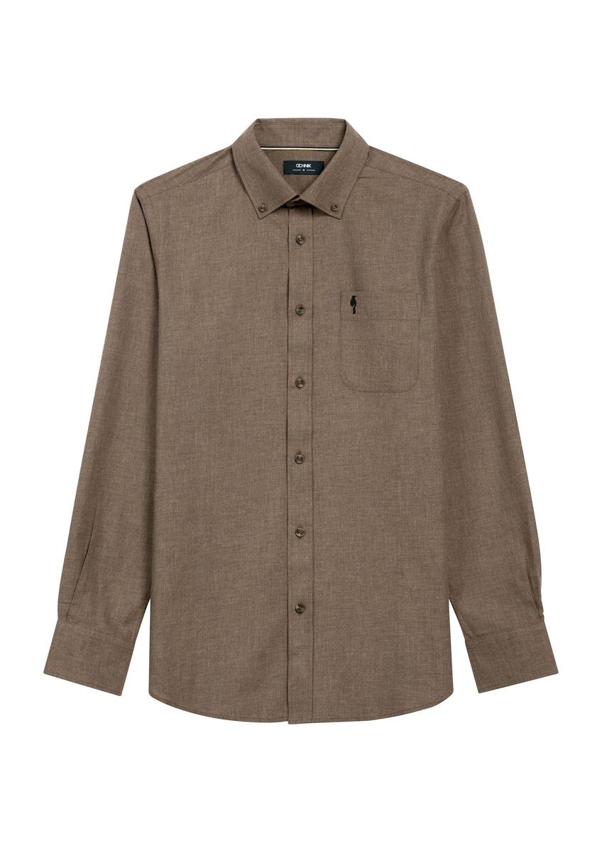 Men's shirt in brown color KOSMT-0299A-1I(Z26)