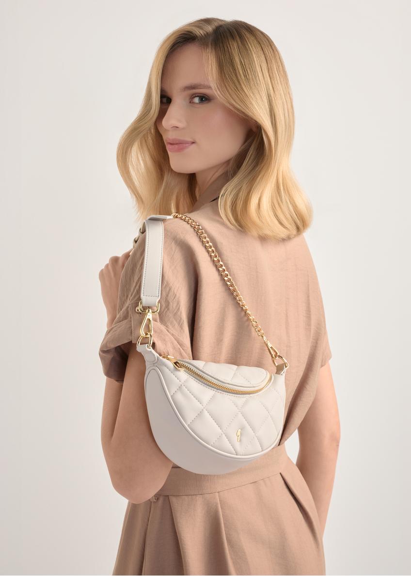 Cream quilted women's handbag TOREC-1091-0B(W26)