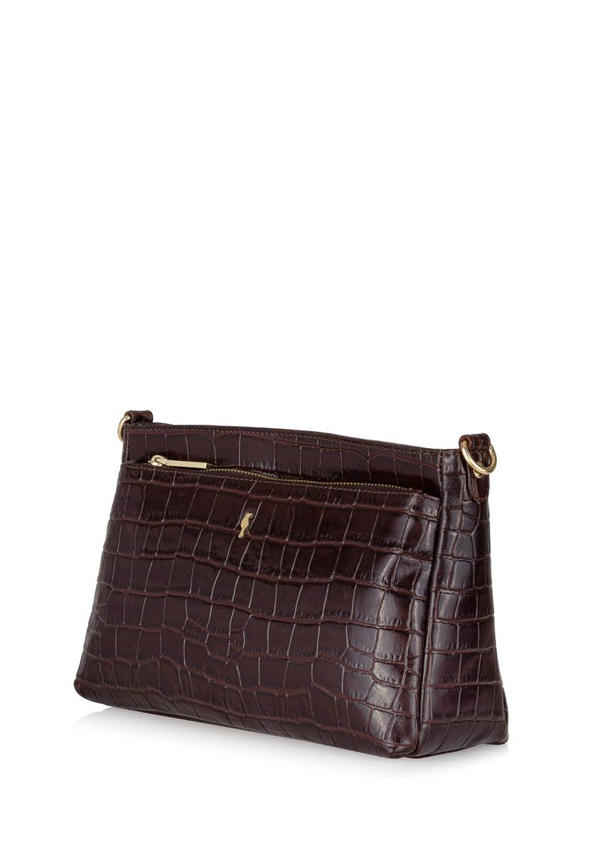 Brown leather croco women's handbag TORES-0940-89(Z24)