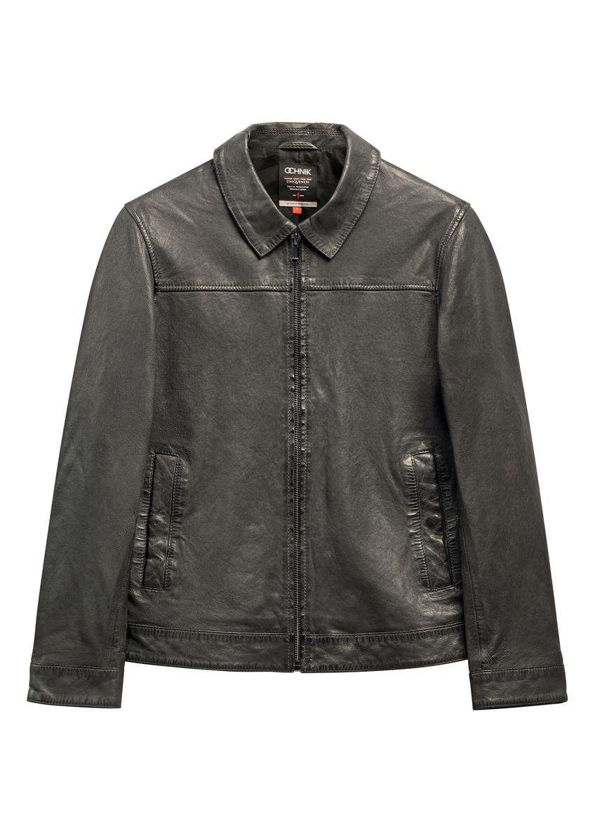 Graphite men's leather jacket KURMS-0419-9D(Z26)