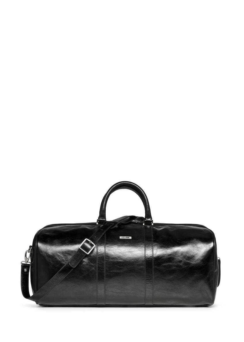 Black leather men's travel bag TORMS-0481-99(Z25)