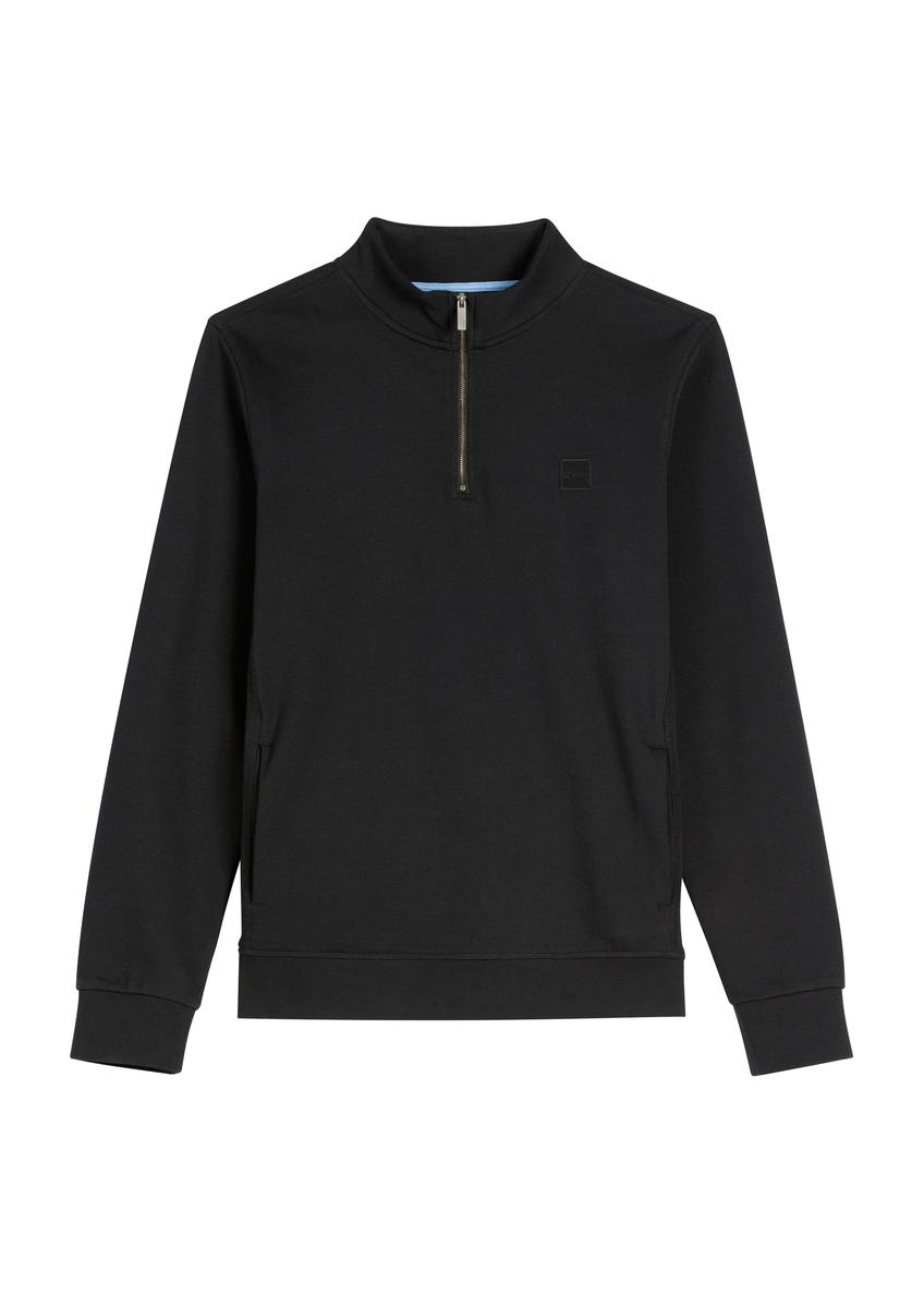 Black men's sweatshirt with stand-up collar BLZMT-0080-99(W26)