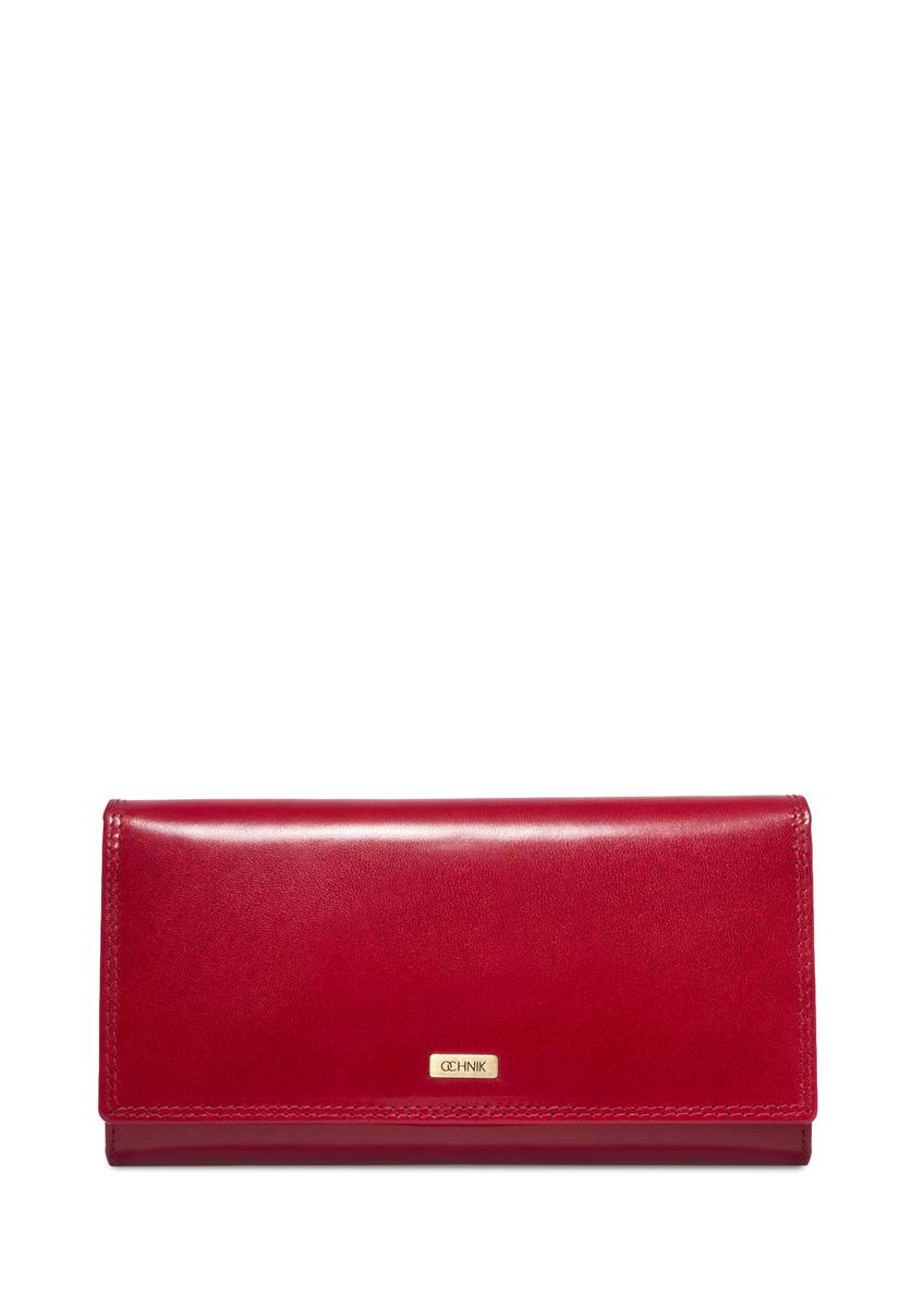 Large red women's wallet PL-187-4B(KS), front product view on white background.