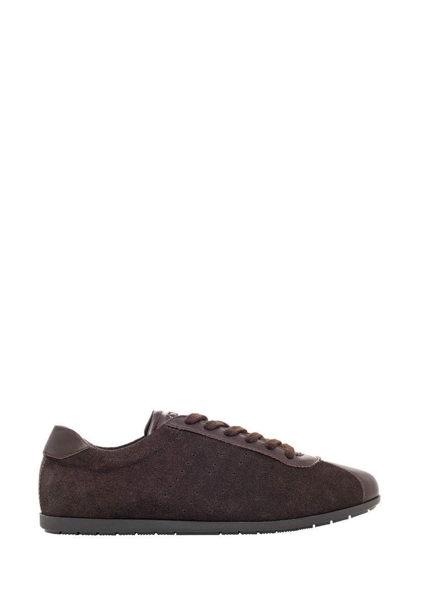 Dark brown leather women's sneakers BUTYD-1293-1I(Z26)
