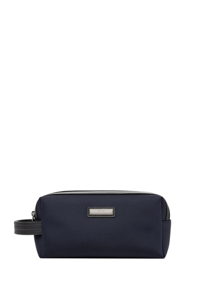 Navy blue men's cosmetic bag TORMN-0441-7D(Z26) - front product view, on white background.