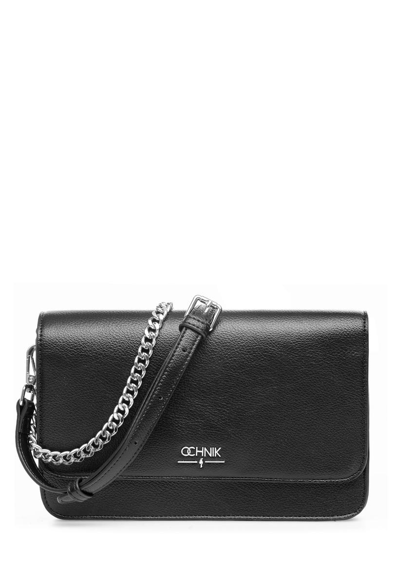 Black women's handbag with chain TOREC-1047-99(Z25), front product view on white background.