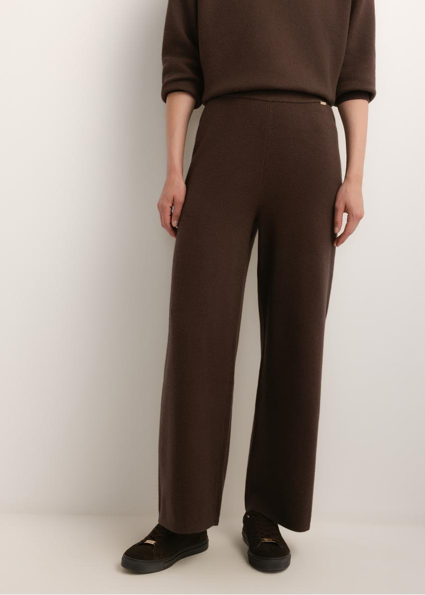 Dark brown women's viscose trousers SPODT-0116-1I(Z26)
