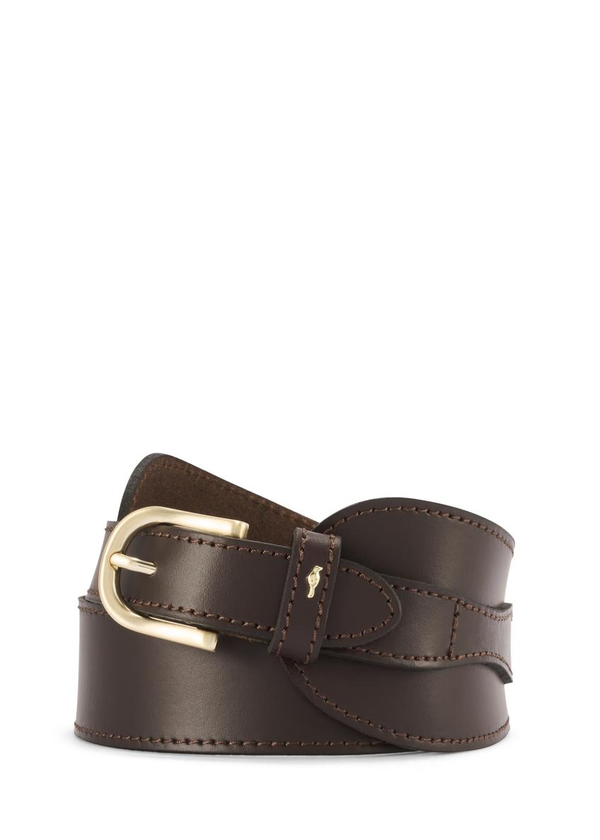 Brown leather women's belt PASDS-0330-90(Z25)