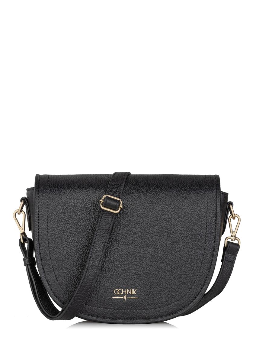 Black leather women's postbag TORES-0994-99(W24)-09