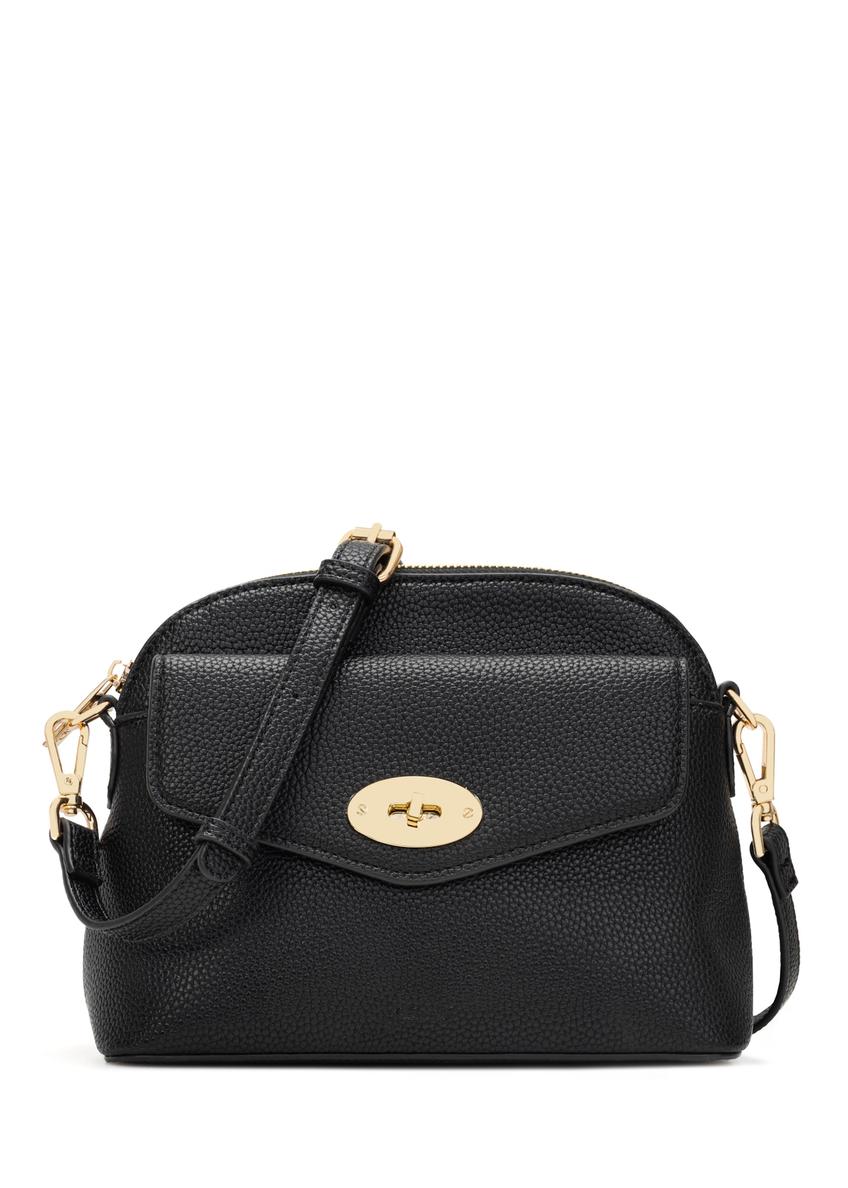 Black women's shoulder bag TOREC-1140-9I(W26), front product view on white background.