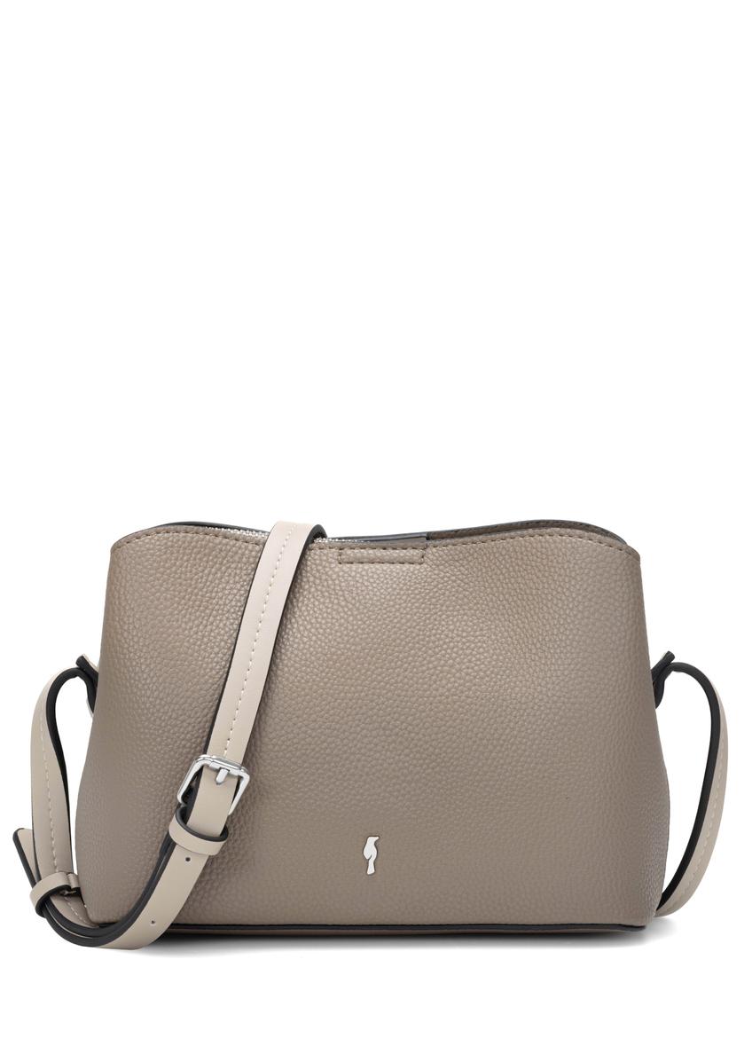 Brown small women's handbag TOREC-0768-1K(W26), front product view on white background.
