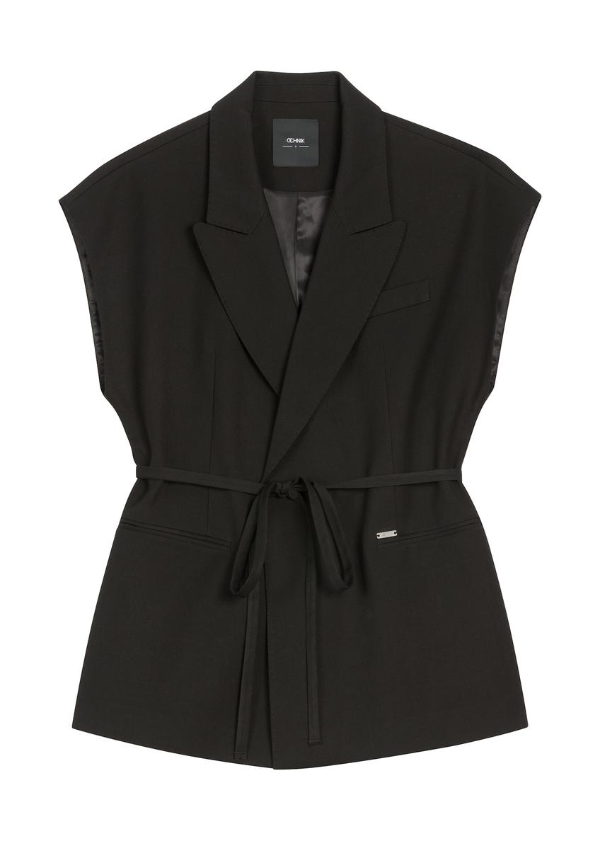 Black oversize women's suit vest KAMDT-0039-99(Z26)