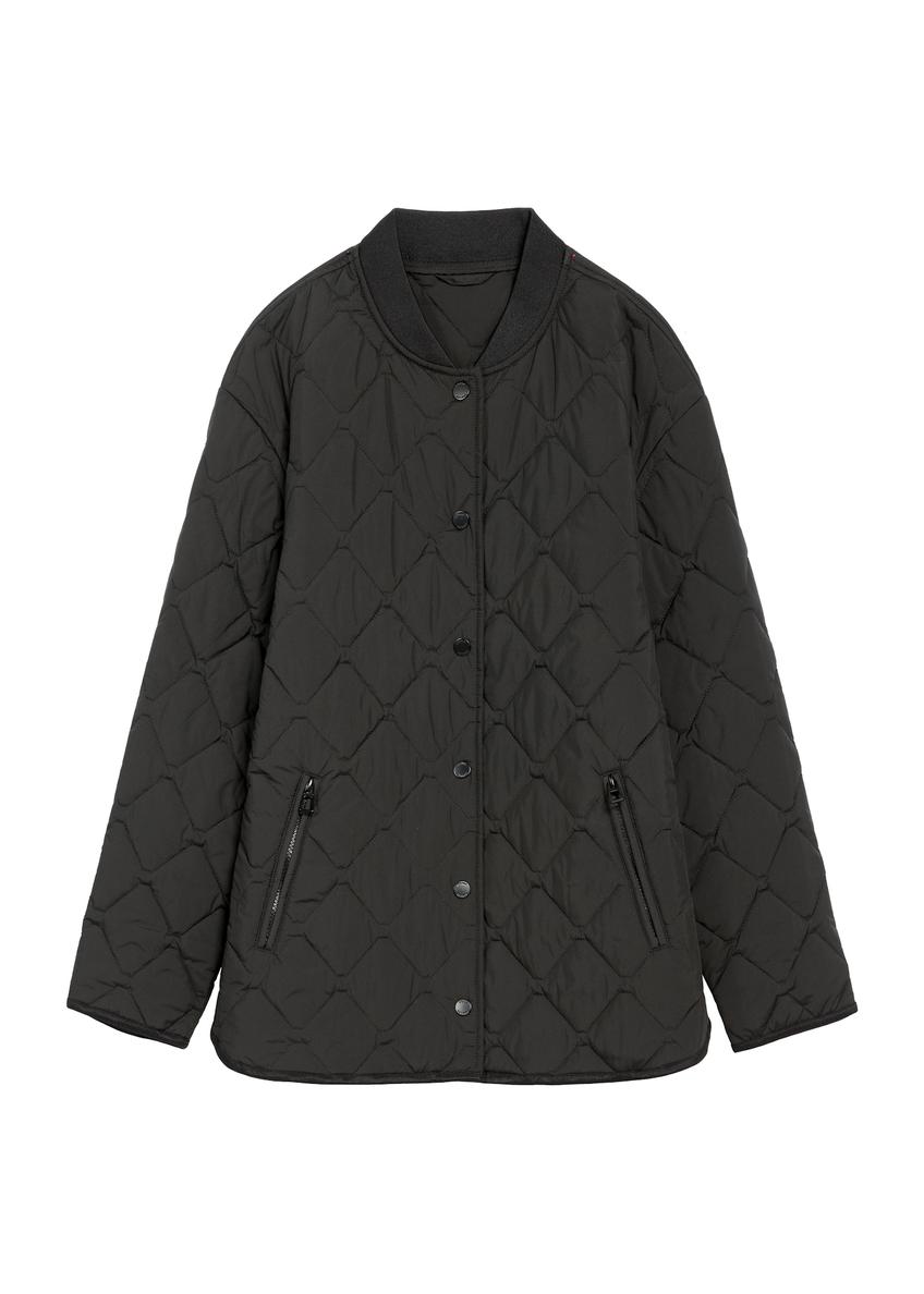 Black women's quilted jacket KURDT-0580-99(W26)