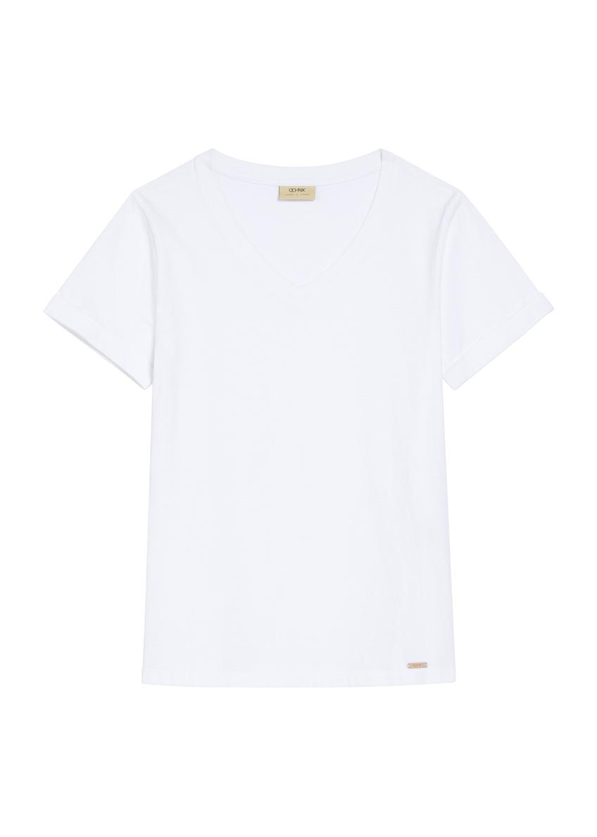 White V-neck T-shirt for women TSHDT-0118A-11(Z25)