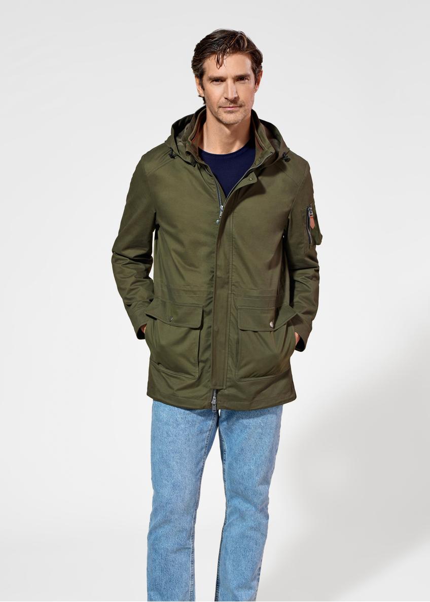 Men's olive parka jacket KURMT-0364-57(W25)-01