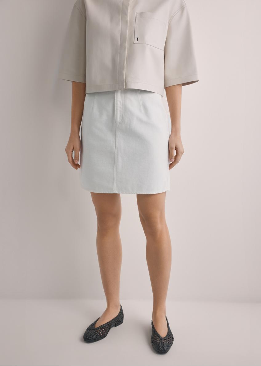 Cream denim mini skirt SPCDT-0126-0B(W26)