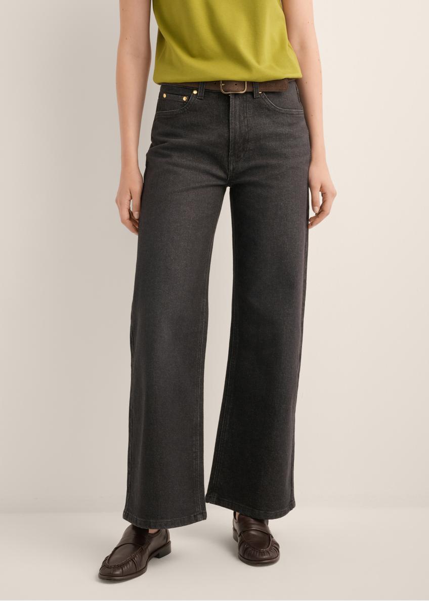 Black women's wide leg jeans JEADT-0018-99(Z26)