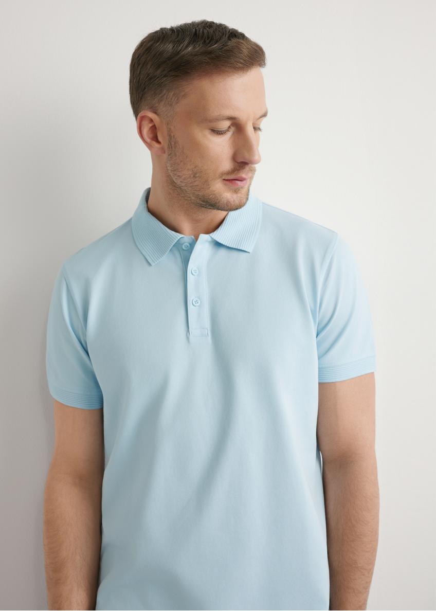 Men's blue polo shirt POLMT-0089-7A(W26)