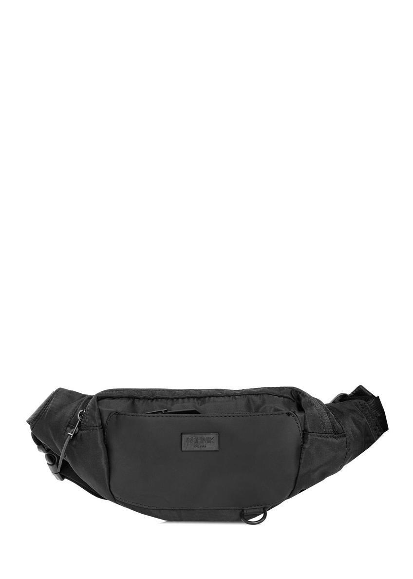 Black men's waist bag TORMN-0315B-99(Z25), front product view on white background.