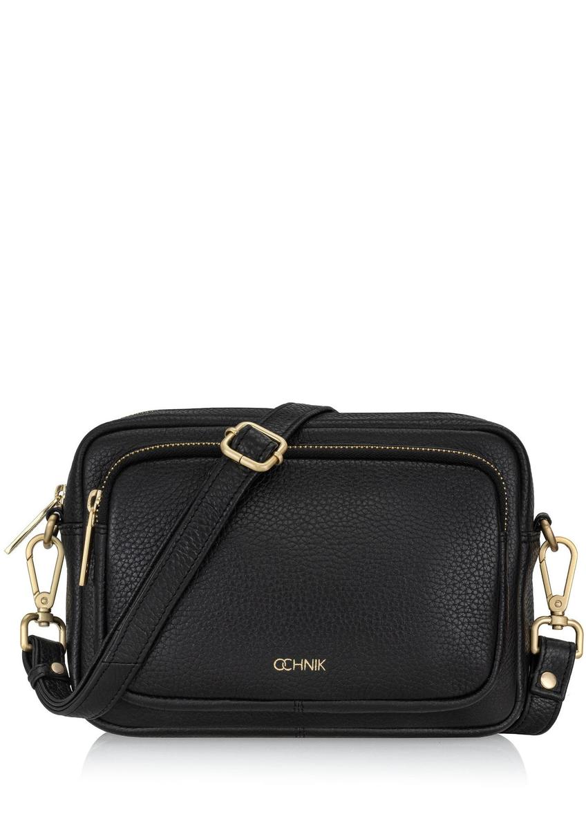 Small black roomy women's handbag TORES-1024A-99(Z25) - view of a model on a white background.