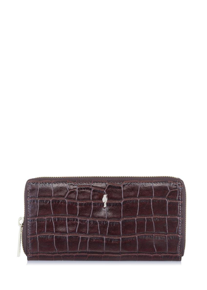 Large brown croco women's wallet PORES-0844-89(W23)-08