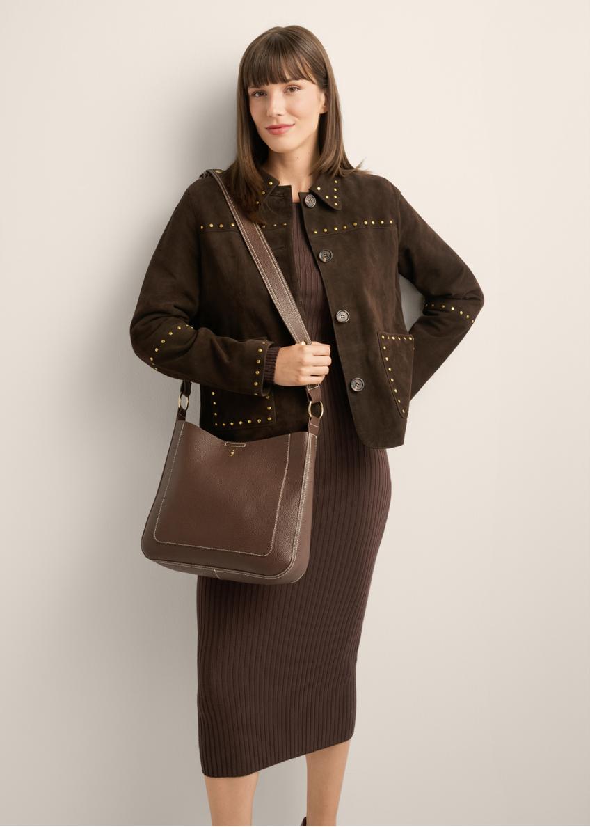 Brown women's hobo bag TOREC-1257-1H(Z26)