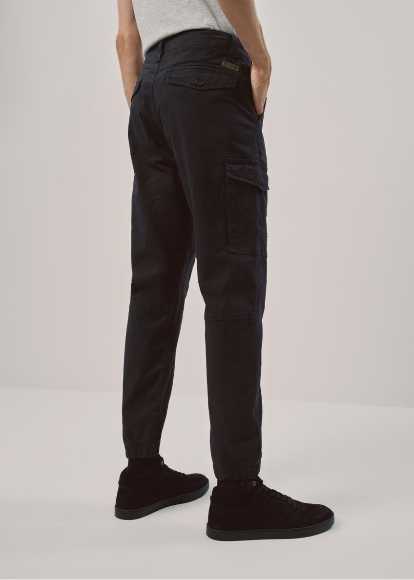 Navy blue men's cargo pants SPOMT-0091-69(Z23)