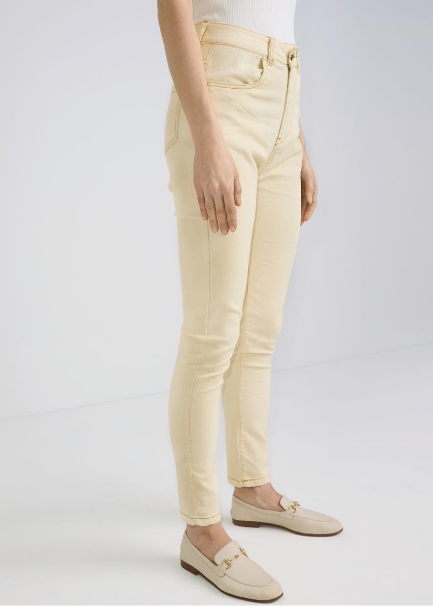 Cream denim pants for women JEADT-0005-11(W22)-01