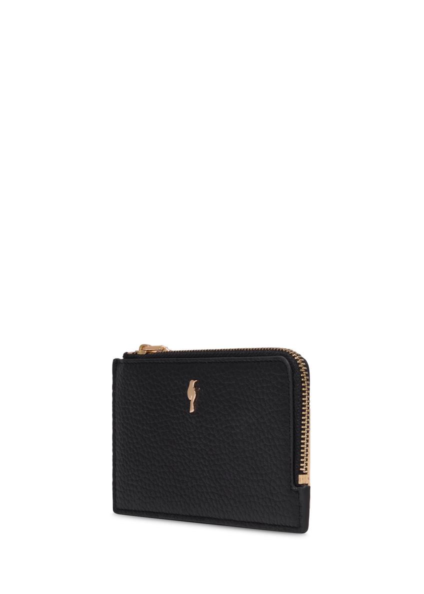 Black leather card case PORES-1018-9I(Z26)