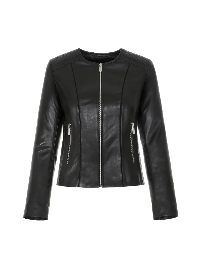 Women's waisted leather jacket KURDS-0354-5506(KS)