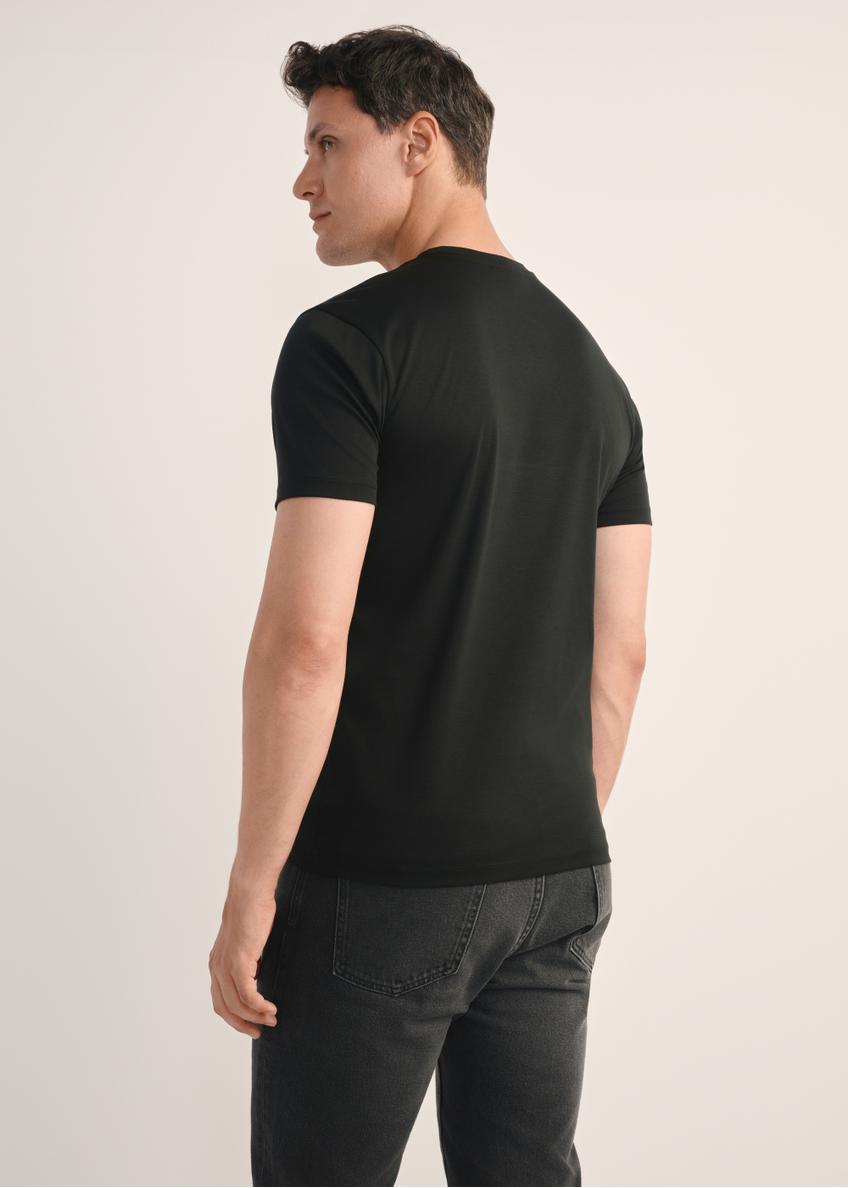 Black men's mercerized cotton T-shirt TSHMT-0135-99(Z25)