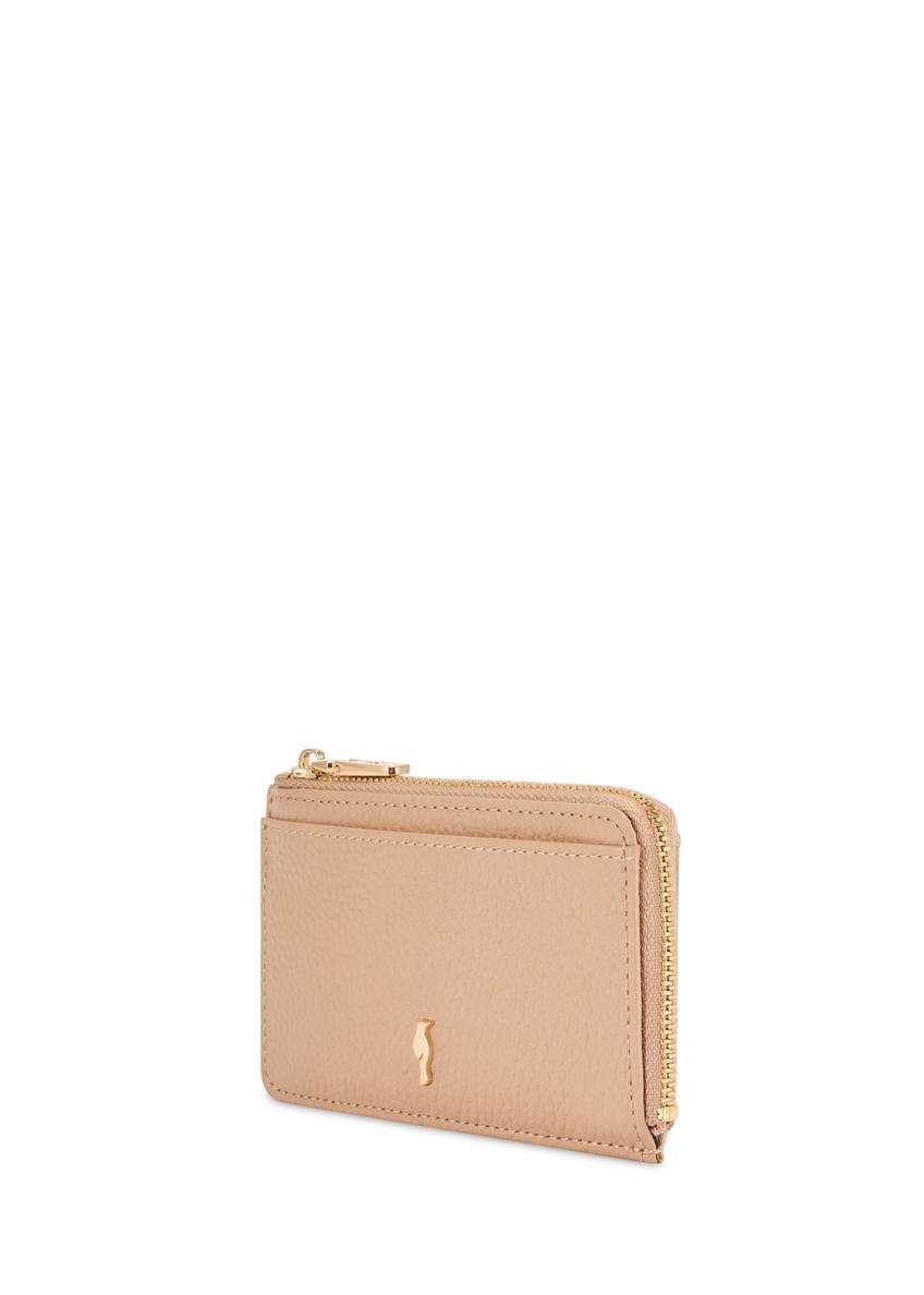 Beige small leather women's wallet PORES-0978R-1B(W26)